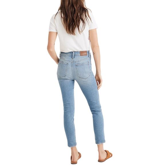 Madewell 10" High-Rise Skinny Ankle Crop Denim Jeans Horne Wash Light Blue 30 - Picture 1 of 16